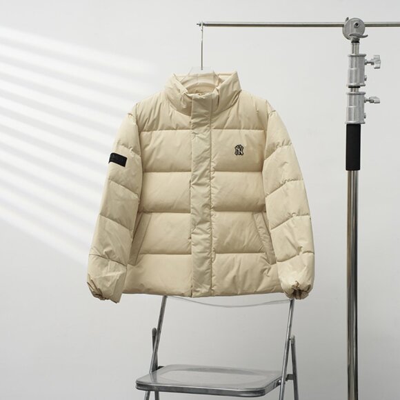 MLB Cream Hoodless Down Jacket - Picture 1 of 8